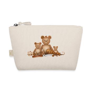 Famille d’ours aspect bois avec ciseau de tour - Trousse biologique - nature - Devant