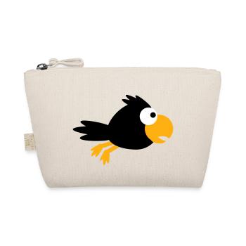 Raven Bird Flying Fast Cool Funny Cartoon Humor - Organic Pouch - nature - Front