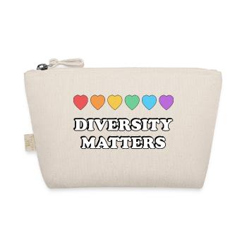 Diversity Matters Rainbow Hearts - Organic Pouch - nature - Front