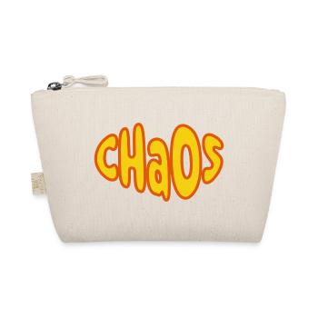 Chaos Schriftzug Retro Gelb Orange - Bio-Täschchen - Natur - Vorne