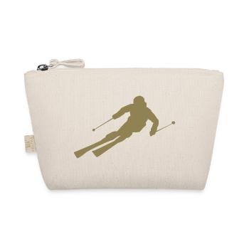 Minimalist Skier Silhouette Winter Sports - Organic Pouch - nature - Front