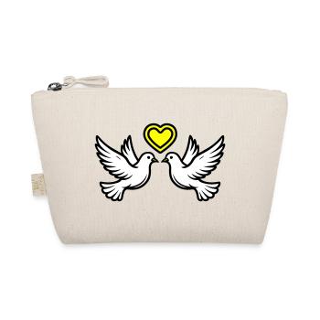 Wedding Dove Couple Couple Heart - Organic Pouch - nature - Front