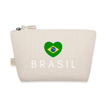 Heart with Brazil flag, Brazilian pride - Organic Pouch - nature - Front