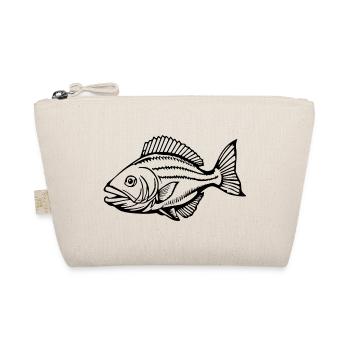 Personalized Fish T-Shirt for Angler Gift - Organic Pouch - nature - Front