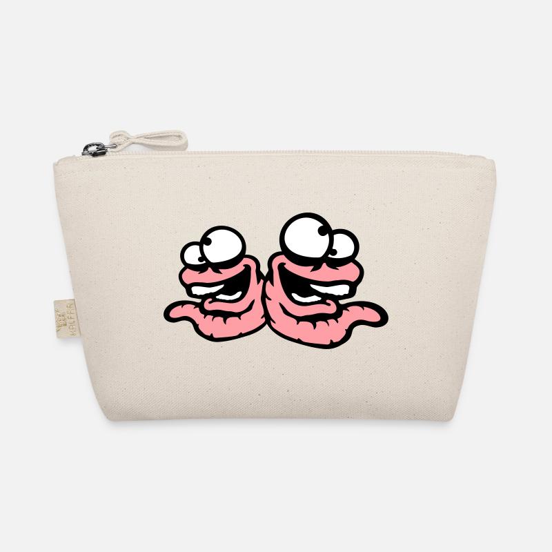 Worms Laughing Duo Crazy Squinting Silly Team Organic Pouch