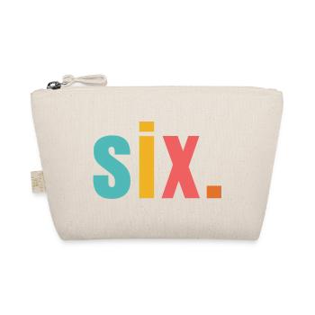 Six Years 6th Birthday Text Font Colorful - Organic Pouch - nature - Front