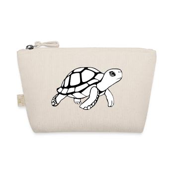 Turtle Black and White T-shirt Gift - Organic Pouch - nature - Front