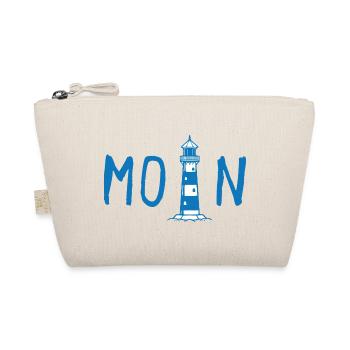 Moin mit Leuchtturm - Bio-Täschchen - Natur - Vorne