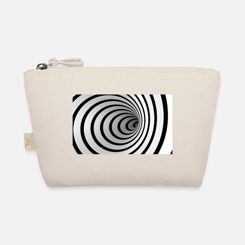 Black and White Spiral Vortex Organic Pouch