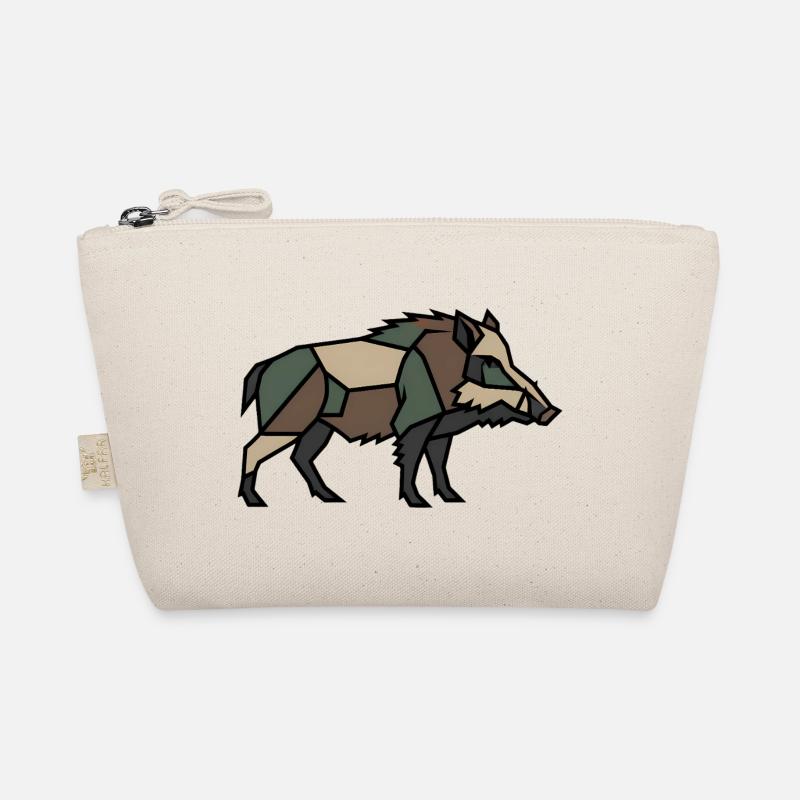 Geometrisches Wildschwein Low Poly Bio-Täschchen