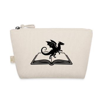 Dragon on Book Fantasy - Organic Pouch - nature - Front