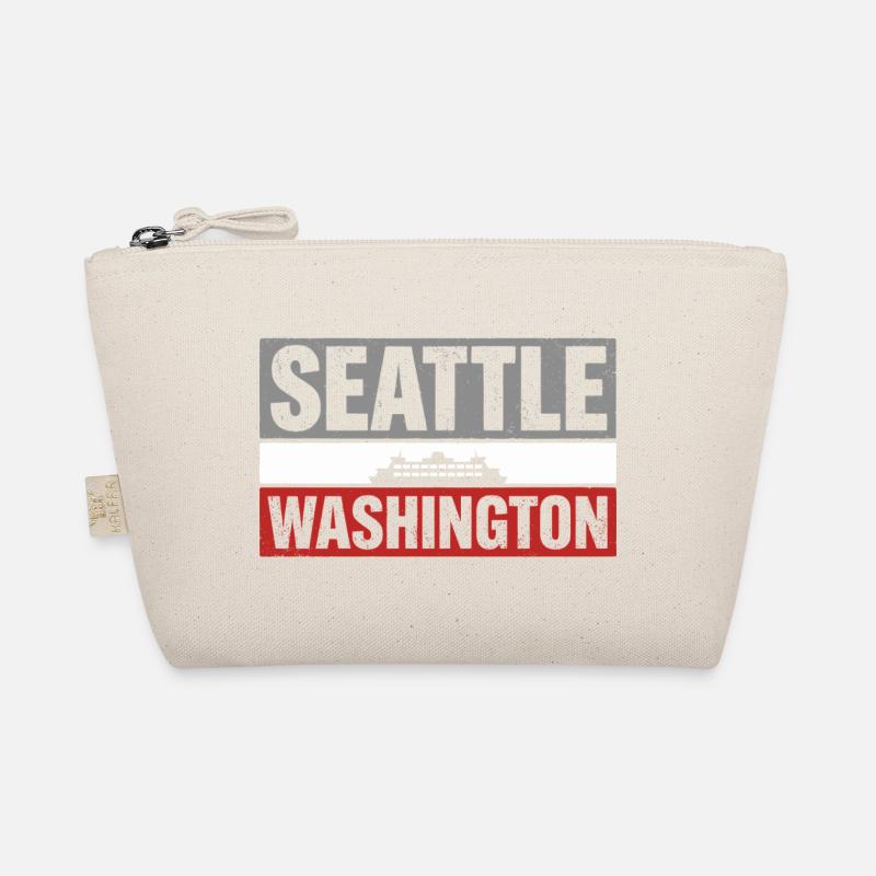Souvenir de typographie rétro du ferry de Seattle Washington Trousse biologique