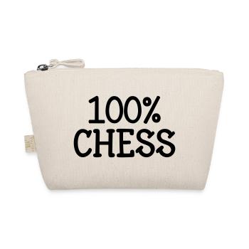 100% Chess: Knight Strategy Pattern and Black Bishop - Organic Pouch - nature - Front