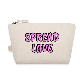Spread Love — Pink  - Organic Pouch - nature - Front