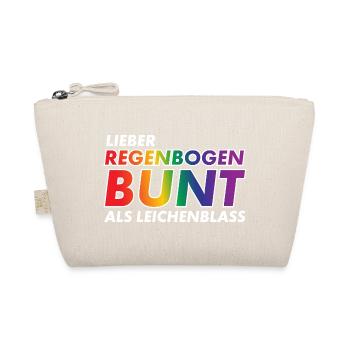 Lieber Regenbogen bunt statt Leichenblass / Gay - Bio-Täschchen - Natur - Vorne