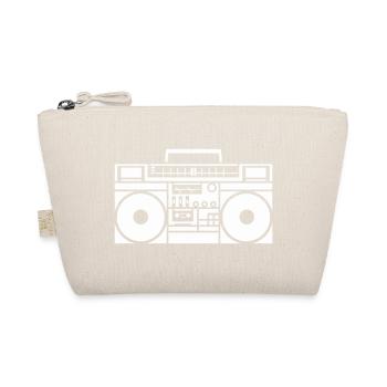 Retro Boombox Graphic Black & White - Organic Pouch - nature - Front