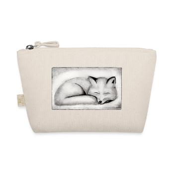 Sleeping Fox - Hand Carved Printable - Organic Pouch - nature - Front