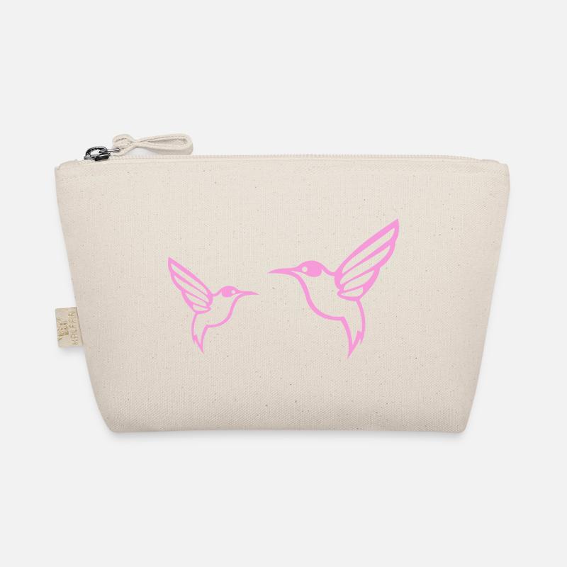 Deux colibri roses en dessin de trait Trousse biologique