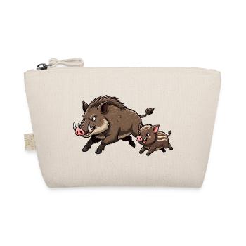 Wild boar with young boar - Organic Pouch - nature - Front