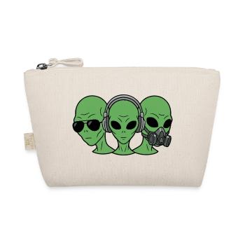Coole Alien Crew – UFO Sci-Fi Retro Alien T-Shirt  - Bio-Täschchen - Natur - Vorne