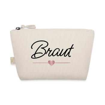 Braut Herz Hochzeit JGA Geschenk - Bio-Täschchen - Natur - Vorne