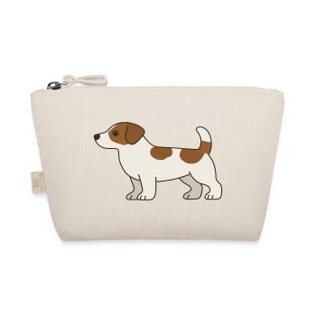 Beagle Cartoon Dog White Brown - Organic Pouch - nature - Front