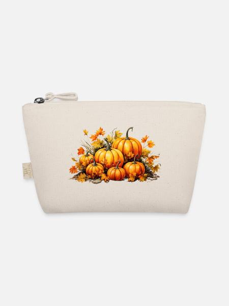 Pumpkin Set – Herbstliches Deko‑Design - Bio-Täschchen - Natur