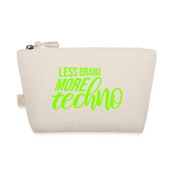 Less drama more techno Spruch Party Rave Logo Text - Bio-Täschchen - Natur - Vorne