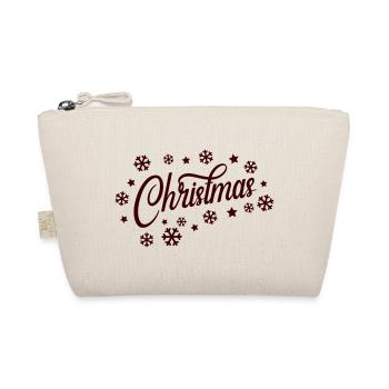 Christmas Script mit Schneeflocken - Bio-Täschchen - Natur - Vorne