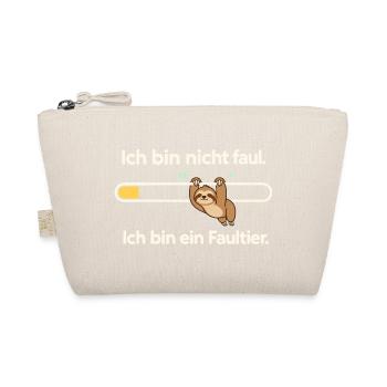 Faultier Humor – Nicht faul, nur gemütlich - Bio-Täschchen - Natur - Vorne