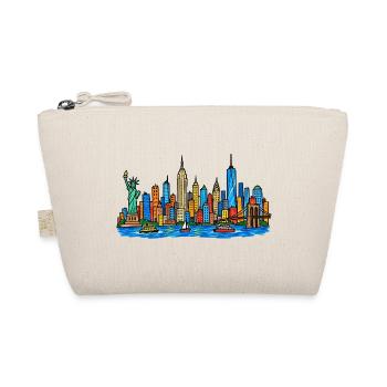 Bunte New York Skyline im Kinder-Kritzelstil - Bio-Täschchen - Natur - Vorne