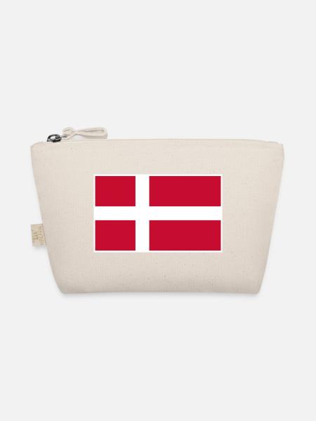Denmark Flag Classic Frame - Bio-Täschchen - Natur