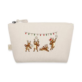 Volleyball Weihnachten Rentiere Wichtelgeschenk - Bio-Täschchen - Natur - Vorne