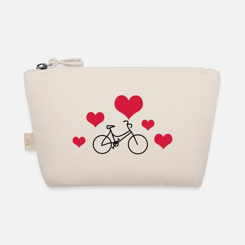 Damenrad mit Herzen - Bio-Täschchen - Natur
