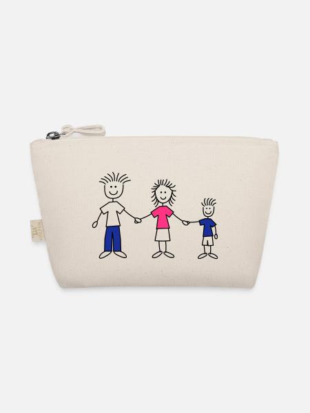 family_dad_and_mom_with_boy_3c - Bio-Täschchen - Natur