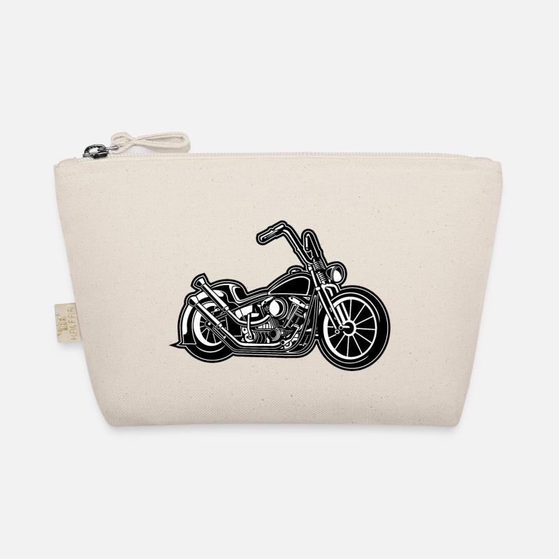 Chopper / Bobber Motorcycle 02 black white Organic Pouch