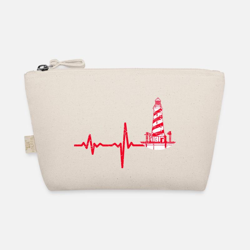 Geschenk Heartbeat Leuchtturm - Bio-Täschchen - Natur