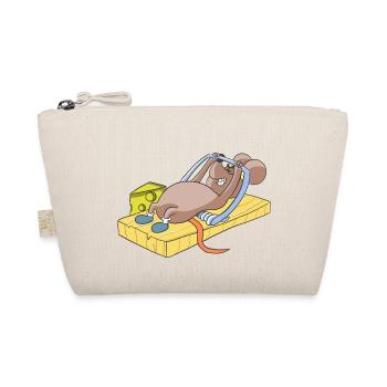 Fitness mouse in mousetrap with cheese workout sport - Organic Pouch - nature - Front