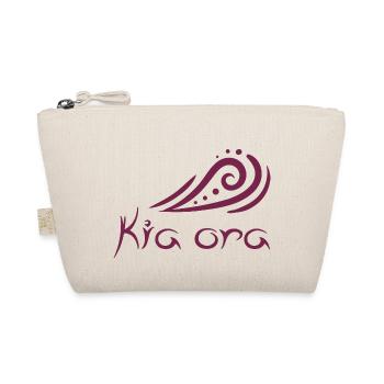 "Kia ora" waves design Maori Hello gift idea - Organic Pouch - nature - Front
