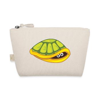 Funny scared turtle hide - Organic Pouch - nature - Front