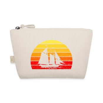 Segelboot Segeln - Sonne Sonnenaufgang Retro - Bio-Täschchen - Natur - Vorne