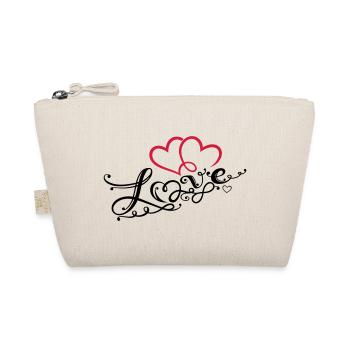 Two hearts with ornament and infinity loop. - Organic Pouch - nature - Front