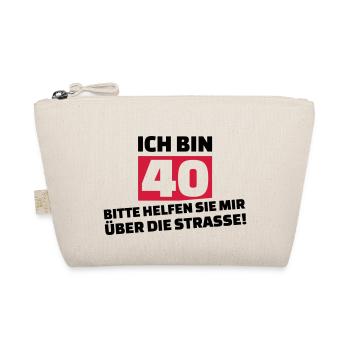 40. Geburtstag - Bio-Täschchen - Natur - Vorne