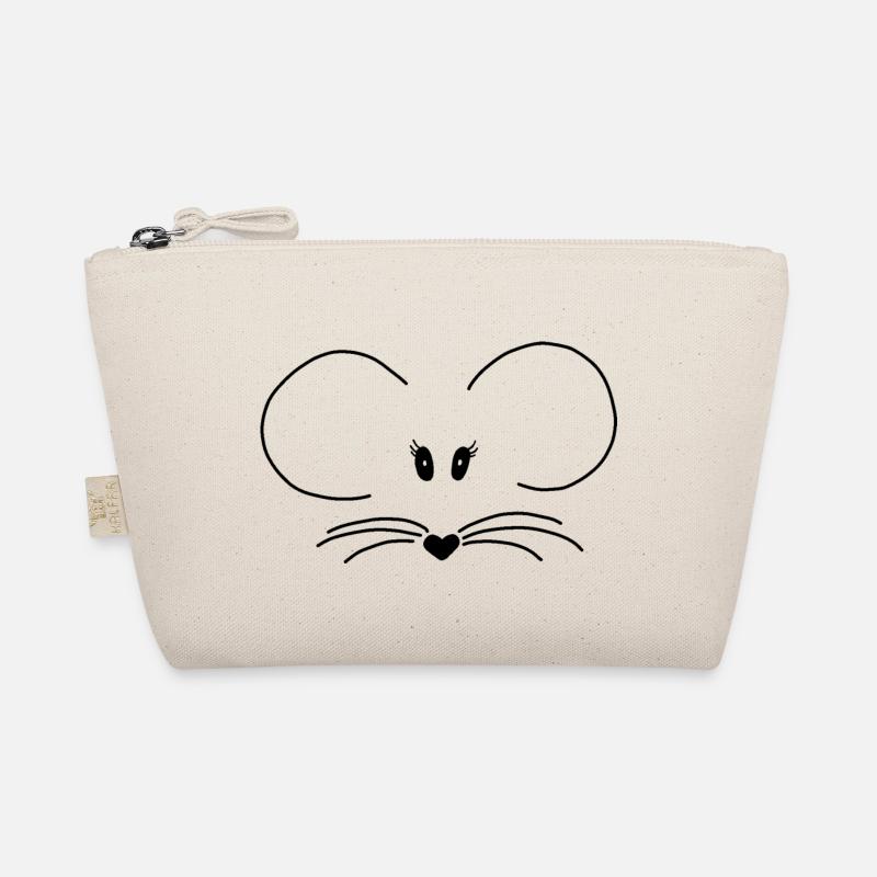 Sweet mouse face. black Organic Pouch