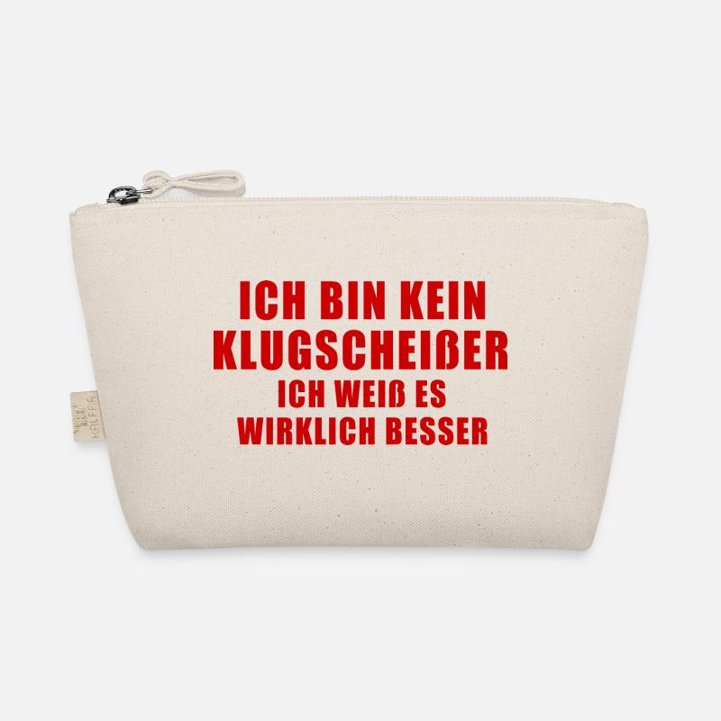 KEIN KLUGSCHEIßER Geschenk Besserwisser Brain Büro - Bio-Täschchen - Natur