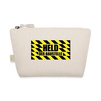 Held der Baustelle! | Bauarbeiter Geschenkidee - Bio-Täschchen - Natur - Vorne