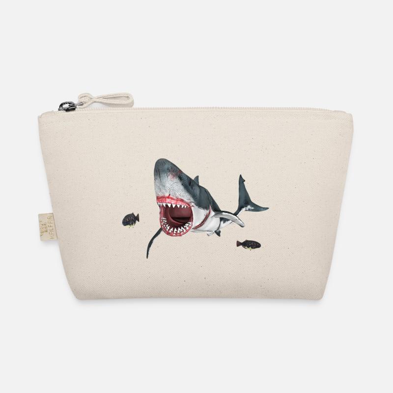 White shark on the hunt Organic Pouch