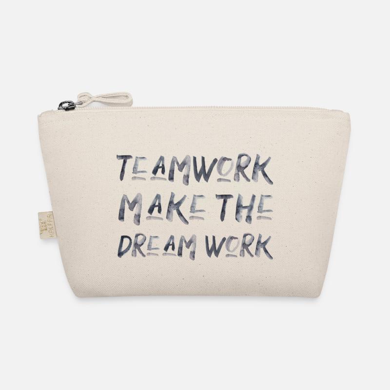 teamwork dream work Teamgeist Team Spruch Bio-Täschchen