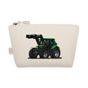 Light green tractor with front loader - Organic Pouch - nature - Front