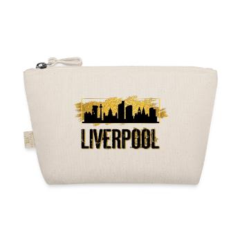 Liverpool England City Skyline Home Love Gold - Organic Pouch - nature - Front